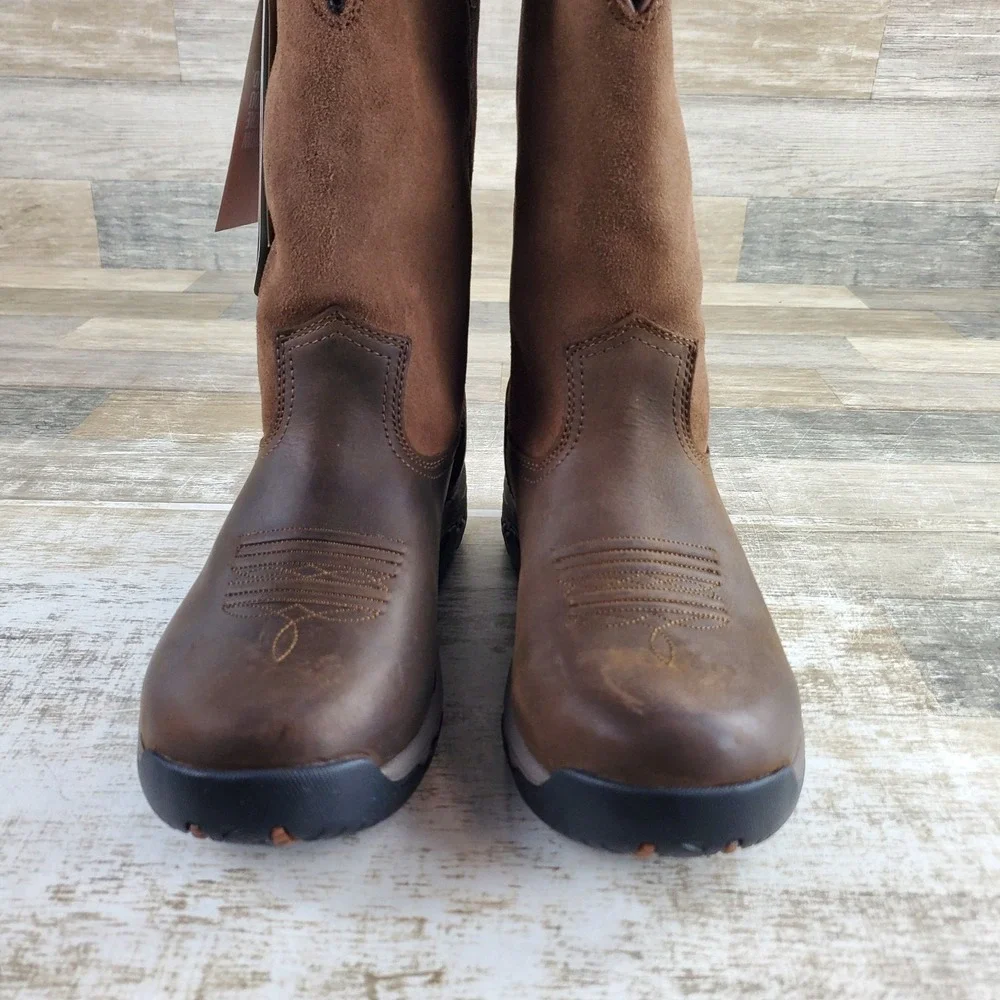 Ariat Terrain H20 Womens Boot Sz 8 B Distressed Brown Pull On Waterproof Outdoor